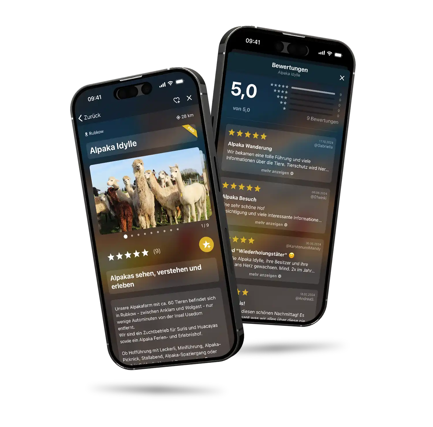 Eintrag in der Usedom App